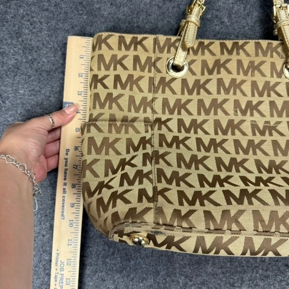 Michael Kors MK Logo Tote Bag & Wallet Set‎ Brown Beige Signature Purse